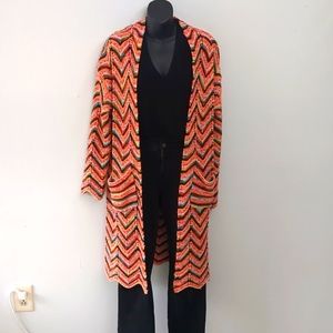 Altar'd State Boho Duster Cardigan Chevron Stripe knit